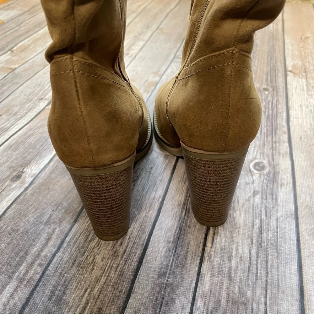 Free People Vegan Blake Heeled Tall Boots faux leather Sherpa shearling boho 41